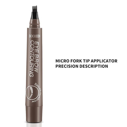Boobeen Liquid Eyebrow Pen, Microblading Eye Brow Pencil with 4 Micro Tip, Waterproof Brow Pen Filler Creates Natural Brow Makeup, Long-lasting
