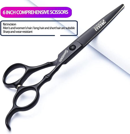 SHARONDS 6/7 Inch Professional 440C Hair Cutting Scissor Salon Hairdressing Thinning Shears Perfect for Barber and Home Use (6 in 3pc)