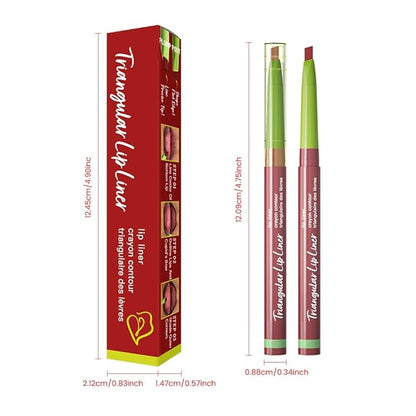 evpct Plum Red Triangle Lip Liner Pencil Stick for Women, Retractable Lips Liner Pen Triangle Tip for Sculpting & Filling & Plumping, Longwear Lipliners Pencil, Vegan Cruelty Free Lip Filler Plumper