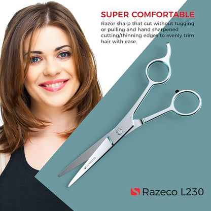 Suvorna 6.5" Professional Hair Cutting Scissors – Stainless Steel Haircut Scissors for Hair Trimming & Grooming - Hair Scissors Professional for Barbers & Homeuse - Hair Shears for Women & Men