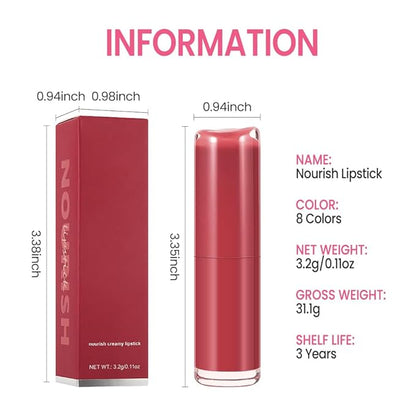 Honey Lipstick Tinted Lip Balm - Matte Tint Cream Lipsticks for All Skin Tones, Hydrating Lip Stain, Can be Buildable Blendable Nourishing Moisturizing Suitable for Women to Every Day Makeup 08