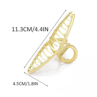 2 Pack Large Metal Hair Claw Clips with Pearls 4.3 Inch - Gold Hair Accessories for Women's Thick Hair Styling, Strong Hold, and Fashion