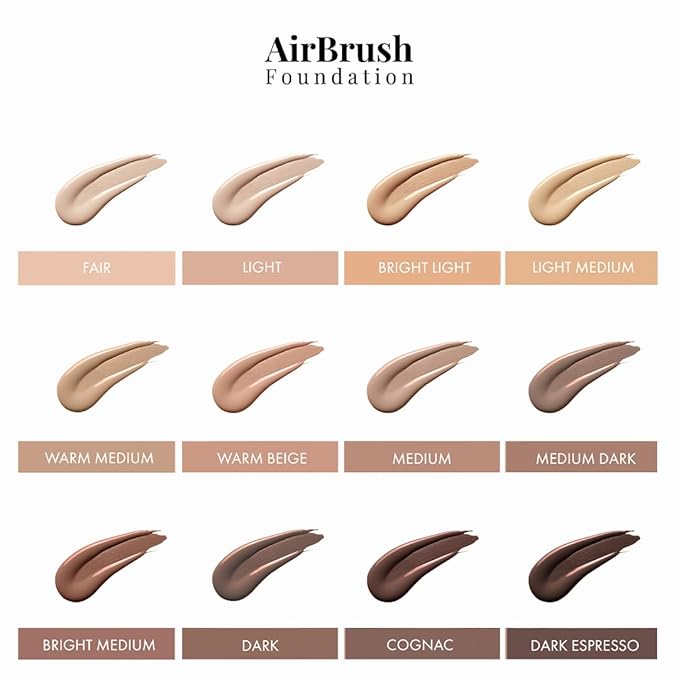 MagicMinerals AirBrush Foundation Set by Jerome Alexander - Complete 5pc Spray Makeup Set with Foundation, Primer, and Setting/Finishing Spray - for Smooth, Radiant Skin (Dark Espresso)