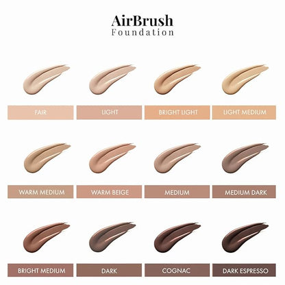 MagicMinerals AirBrush Foundation Set by Jerome Alexander - Complete 5pc Spray Makeup Set with Foundation, Primer, and Setting/Finishing Spray - for Smooth, Radiant Skin (Warm Medium)