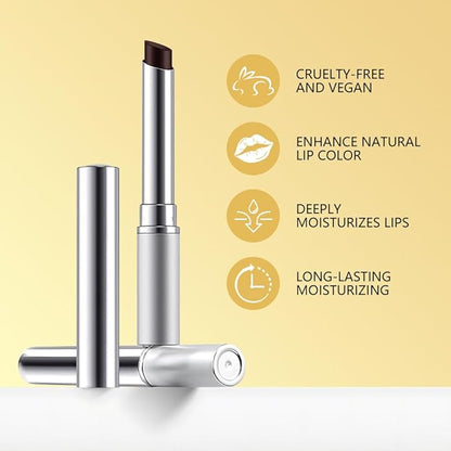 2Pcs Black & Pink Cherry Nude Tinted Honey Lip Balm, Sheer Hydrating Moisturizing Lipstick for All Skin Type Natural Cherry Lip Tint Balm Moisturizing Nourishing Lipstick Long Lasting Waterproof