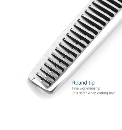 5.5" Hair Thinning Scissors Barber Scissors Professional Sharp Hairdresser Hair Thinning Shears 28 Teeth 440C Silvery Convex Edge Blade Blind Hole KINSARO for Hairdresser Barber or Home Use