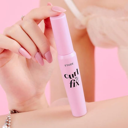 ETUDE Curl Fix Mascara, Lash Mascara, Strong Curl Up, Long-Lasting, Waterproof, Light-Weight, Korean Makeup, Beauty, Vegan Certified, Black (0.27 Fl Oz)