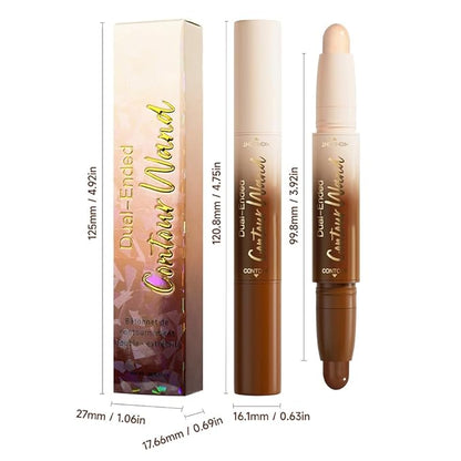 evpct Nude & Light Beige Cream Contour Stick Face Body Makeup Dual Ended, no Transfer Waterproof 2 in 1 Cream Concealer Stick Contouring Makeup, Nose Contour Bronzer Sticks Face Highlighter Make up