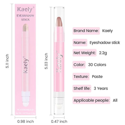Kaely 2in1 Cream Eye Shadow Brightener Sticks for Eyes, Pencil Eyeshadow Applicator Stick Waterproof Pigmented, Eye Shadow Palette Highlighter Makeup, sombras para ojos, 36 Mauve taupe Shimmer