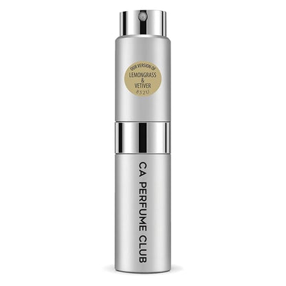 CA Perfume Impression of Lemongrass & Vetiver for Women and Men Woody Aromatic Scent Long Lasting Unisex Fragrance Eau De Parfum Travel Size Refillable Atomizer Spray 0.27 Fl Oz 8ml