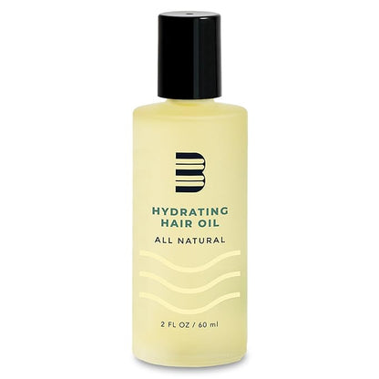 BLUMAAN Hydrating Hair Oil - Designed for Dry, Frizzy, Straight, or Curly Hair - 100% Natural Men's Hair Strengthening Oil - 60 ml / 2.0 oz