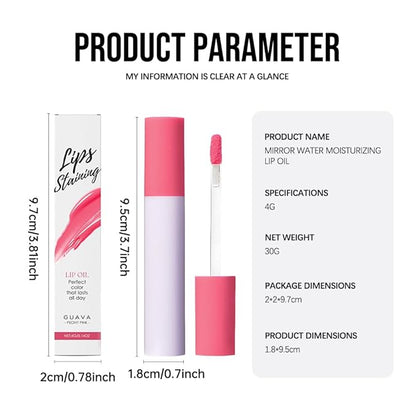 Nourishing High-Shine Lip Gloss,Hydrating & Moisturizing Lip Tint, Non-Sticky, Long-Lasting Glossy Lip Stain,Softens & Plumps Lips for Smooth,Gentle Formula for Dry Lips 02#Peony Pink
