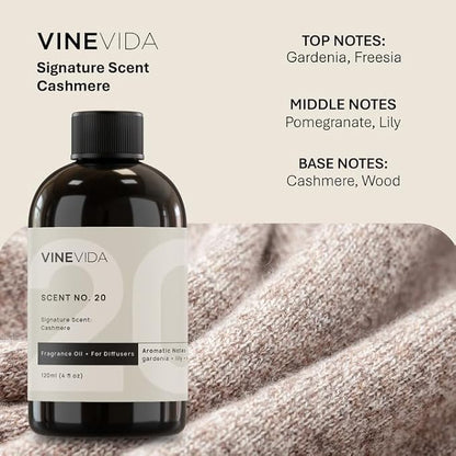 VINEVIDA [4 oz] Cashmere Hotel Fragrance Diffuser Oil - Cold Air Diffuser Refill for Home Scent Collection