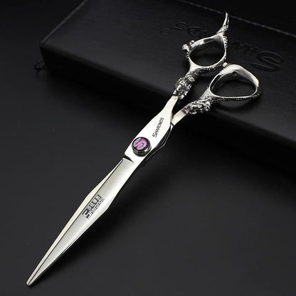 7/8-inch Personalized Scissors Salon Hairstyle Scissors Stainless Steel Hair Styling Tools (7 inch 2pc-D)