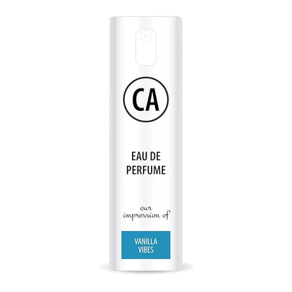 CA Perfume Impression of Vanilla Vibes Unisex Eau De Parfum Amber Scent Long Lasting Unisex Fragrance Travel Size TSA Ready for Day and Night Wear 0.33 Fl Oz 10ml