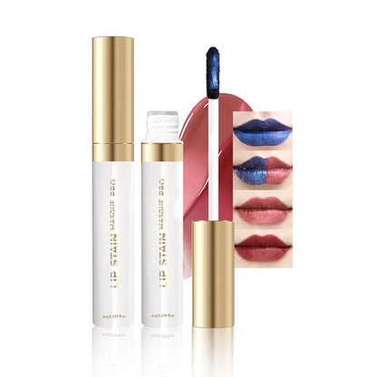 Lip Stain Peel Off – Wipe-Off Lip Stain Tattoo | Long Lasting Waterproof Lip Tint, High-Pigment Matte Lip Color, Smudge & Transfer Proof Lip Stains Masque, Kiss-Proof All-Day Lip Makeup 06#+07#
