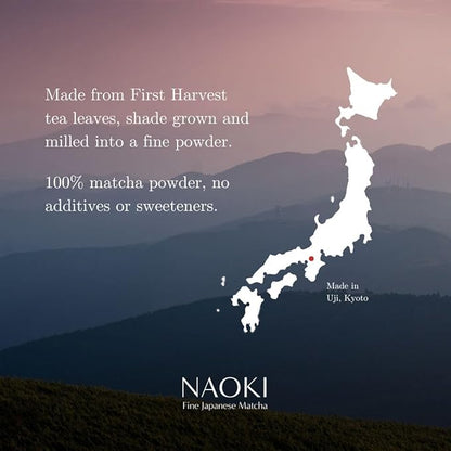 Naoki Matcha Superior Ceremonial Blend – Authentic Japanese First Harvest Ceremonial Grade Matcha Green Tea Powder from Uji, Kyoto (50g / 1.75oz)