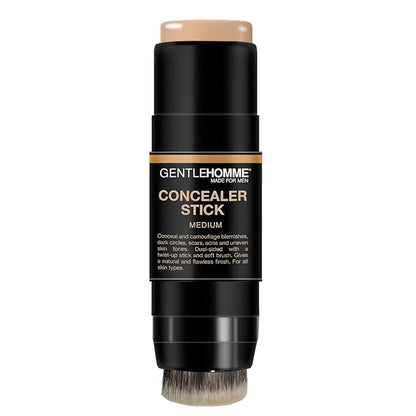 Concealer Stick with Brush for Men - Eraser Dark Circles - Men’s Multi-Use Concealer - Dual Sided Full Coverage with Soft Brush - Buildable Coverage Makeup - All Skin Types - (Medium)