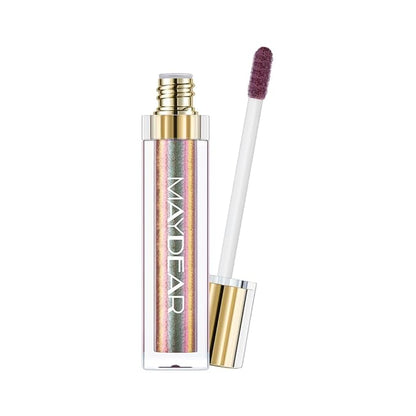 Maydear Chameleon Lipstick, High Pigmented Green Lipstick for Women Metallic Shine Lip Gloss, Full-Coverage Multichrome Long Lasting Rainbow Lip Makeup, Fuchsia Green