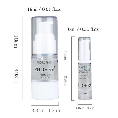 2 Pack PHOERA Primer for Face Makeup, Pore Shrink Wrinkles Remove Fine Lines Hydration Clean Prime.6 ML*2