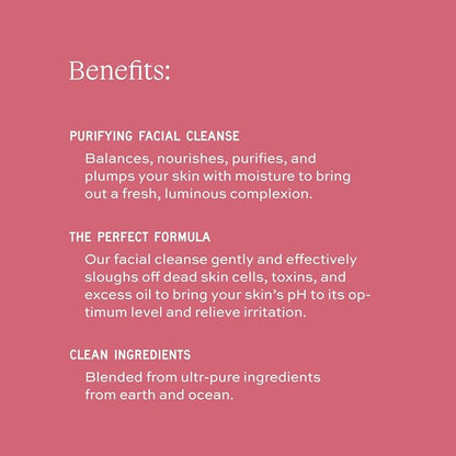 Aleavia Purifying Facial Cleanse – Fragrance-Free Organic & All-Natural Prebiotic, Vegan Face Wash – Nourish your Healthy Skin Microbiome – 8 oz. (New Formula)