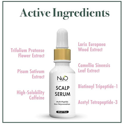 nuorganic Dry Scalp Serum to Hydrate and Moisturize Hair Follicles — Reduce Hair Loss, Flakiness, Dryness and Itch All in One — Vegan & Organic (1 fl.Oz / 30ml)