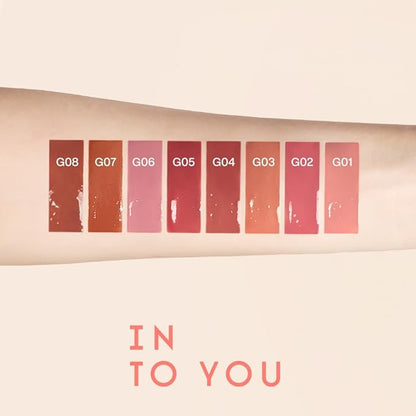 INTO YOU Lip Stain Long Lasting, Lip Gloss, Lip Tint, Lip Plumper Gloss, Glitter Lip Gloss, Liquid Lipstick, Vivid Color, Smudge-Proof, Lightweight, Naturally Moisturizing, Lip Oil For Dry Lips (G06)