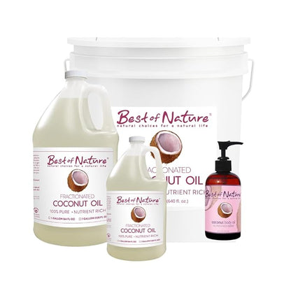 Best of Nature 100% Pure Fractionated Coconut Oil - Liquid MCT Massage & Body Oil, Unscented Moisturizer for Hair, Skin, Face, Aromatherapy Carrier for Essential Oils, 8 oz