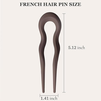 Sunolga 8PCS French Hair Pins for Thick Hair, Fashion French Pins Hair Styling, Matte French Hairpin for Women Fine Hair Accessories, French Twist Pin Wavy U Shaped Holiday Gifts