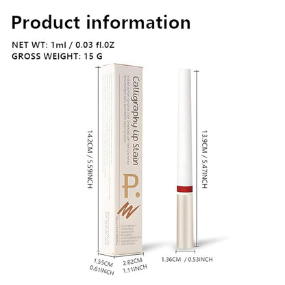 Matte Calligraphy Liquid Lip Liner Lipstick Pencil, Fire Brick Long-Lasting Transfer-Proof Lip Stain, Lightweight Lipstick, Sheer Buildable Color, Fades to a Natural Wash of Colors