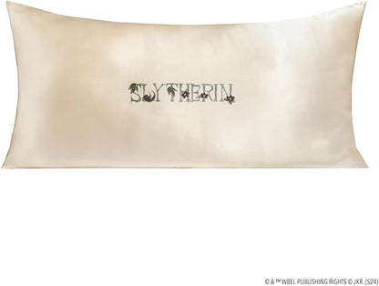 Kitsch x Harry Potter Slytherin Satin Pillowcase with Zipper for Hair & Skin – Double-Sided, Softer Than Silk, Wrinkle-Free, Machine Washable, Frizz Control, Breakout Prevention - King Size (19x36)