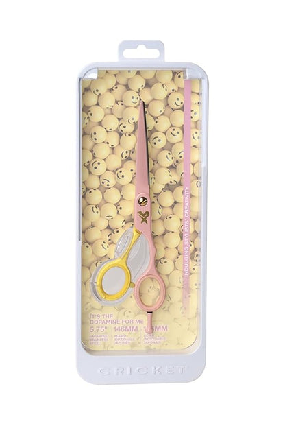 Cricket Shear Xpressions It's All Good 5.75" Professional Hair Cutting Scissors - Barber Scissors, Japanese Stainless Steel for Stylists and Home Use, It's The Dopamine For Me, Pink
