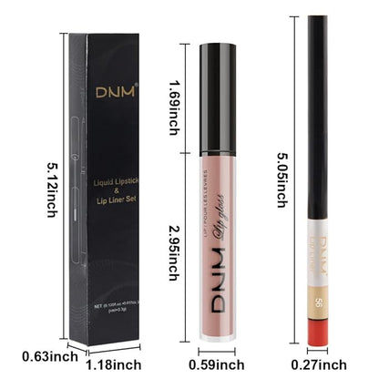evpct 2Pcs Nude Pink Matte Lip Liner and Lipstick Combo Set for Women, Nude Lip Combo Set Liquid Lips Stick Gloss and Lipliner Stains Set Long Lasting Waterproof, Lips Makeup Pack 24 Hours originale