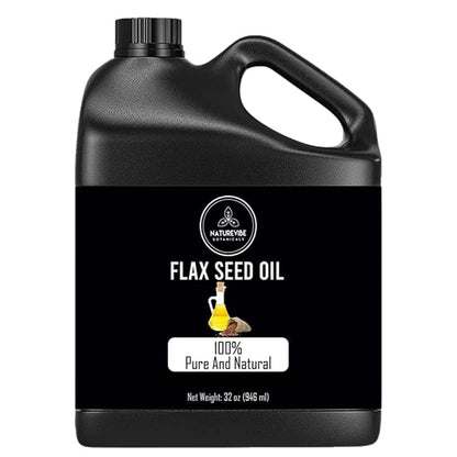 Naturevibe Botanicals Flaxseed Oil 32 Ounces | 100% Pure and Natural | Great for Skin Care and Hair Care
