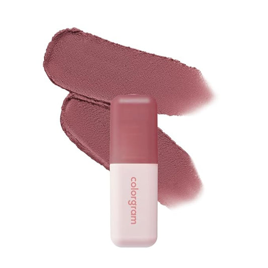 COLORGRAM NUDE BLUR TINT 07 GEEK ROSE | Soft Velvet Matte Lip Stain & Cheek Tint