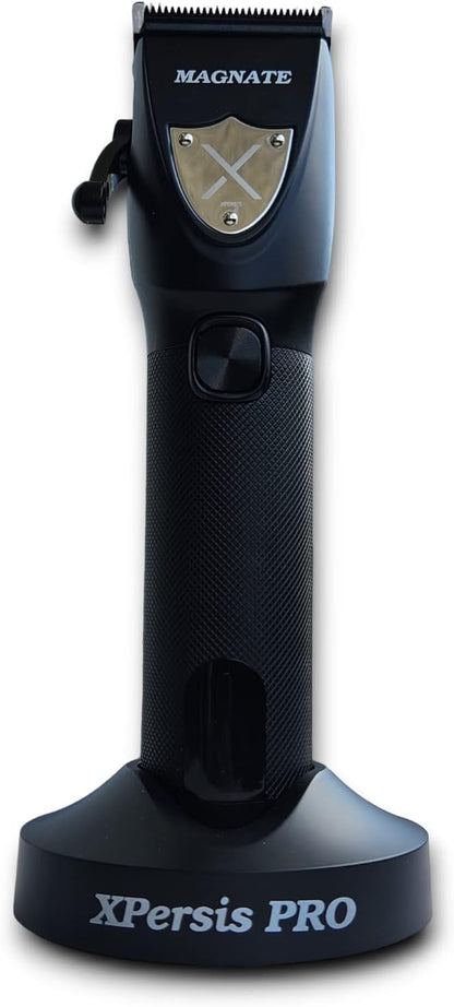 PRO Magnate Quiet and Low Vibration DLC Fade Blade Black 7200 RPM Cordless Hair Clipper for Barbers and Mens, 3 hrs Quiet Run Time with Extra Fade Blade and Charging Stand