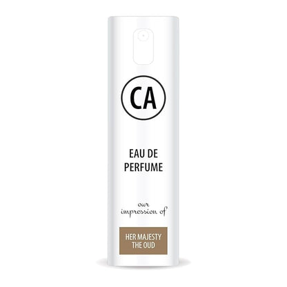 CA Perfume Impression of Her Majesty The Oud for Women Eau De Parfum Amber Floral Scent Long Lasting Perfumes for Women Travel Size TSA Ready for Day and Night Wear 0.33 Fl Oz 10ml