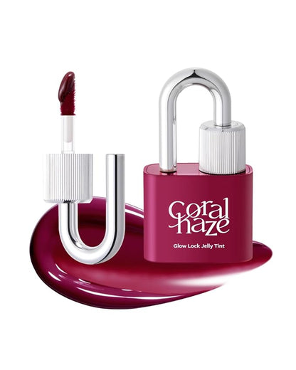 CORLAHAZE Glow Lock Jelly Tint 108 Juicy 4g, Hydrating Jelly Glow Lip Stain, Glass-Like Shine Lip Gloss, Long-Lasting Color, Moisturizing Lip Enhancer, Collectible Lock-Shaped Design, Korean Makeup