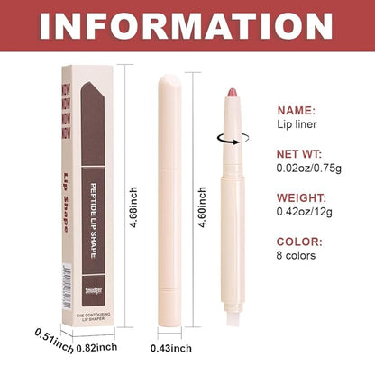 SUAKE Plump Matt Lipstick Lipliner Pencil Pack,Waterproof Crayon with Silicone Smudger for Define Contours & Sculpting Lip, Longwear Moisture Smooth Creamy Formula for Lip Makeup (01# Lift)