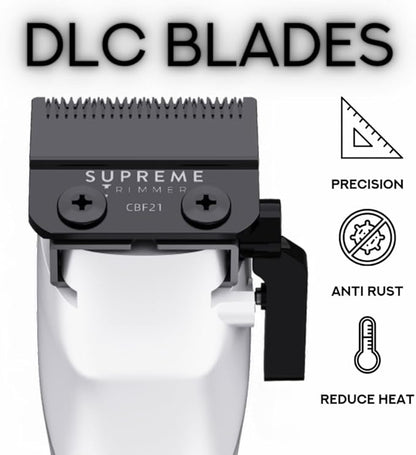 Supreme Trimmer Darkstar 72 Clipper with Magnetic Vector Motor | 180 Min Run Time, 9000 RPM Barber Hair Clipper | Low Noise, Professional Clipper DLC Blades | STC72
