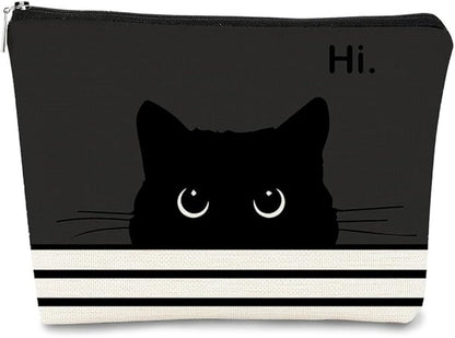 Cat Makeup Bag,Cat Gifts，Black Cat Purse,Gifts For Cat Lovers,Small Cute Makeup Bag Cosmetic Bag For Women Teen Girls,Birthday Gift,Cat Owners Gifts,Cat Lady Gifts For Women(Black)