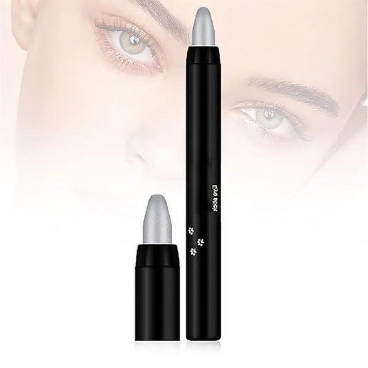 Eyeshadow Shimmer Stick, 16 Color Highlighter Eyeshadows Pencil Waterproof Glitter Eye Shadow Eyeliner Pen, Waterproof Eyeshadows Shimmer Stick Long Lasting Brightener Eyeshadow (16 Silver)
