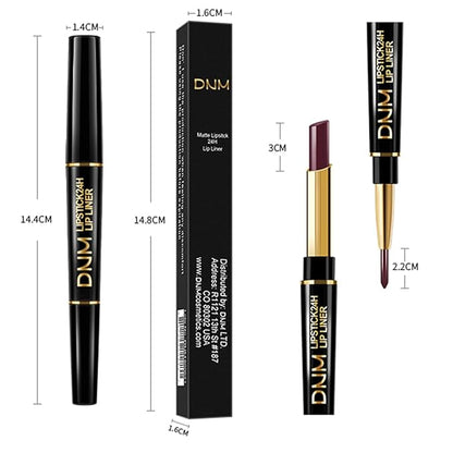 3Pcs Lip Liner and Lipstick Combo Set, Chestnut Nude Brown Lipgloss for Women Magic Lipstain 24 Hours Original Lip Liner Makeup Stain Long Lasting Waterproof Smudge Proof labial