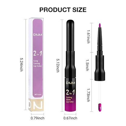 evpct 1Pcs Fuchsia Red Matte Lip Liner & Liquid Lipstick Stain Makeup Set for Women, Fuchsia Lip Liner Stain Long Lasting Waterproof Smudge Proof, Cruelty Free Lip Stick Makeup 24 hours originales, 60