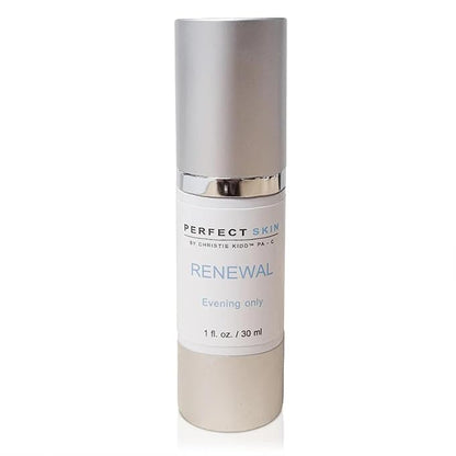 PERFECT SKIN BY CHRISTIE KIDD, PA-C | Renewal Serum–Evening Only Exfoliating Serum w/Glycolic, Lactic Acid, Retinoid & Niacinamide – Brightens, Smooths, Reduces Fine Lines–Anti-Aging Skincare 1oz/30ml