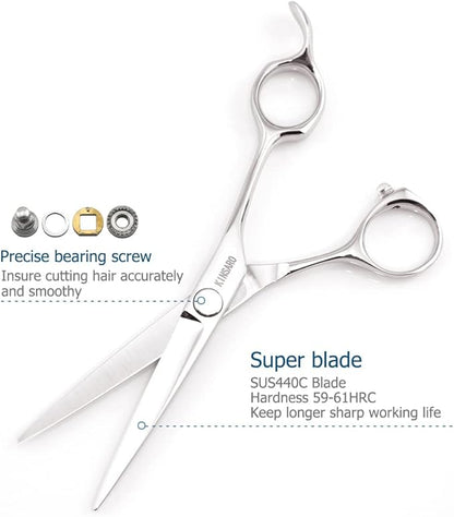 Hair Cutting Scissors Hair Cut Professional 5.5 Inch Hair Cutting Shears Haircut Scissors Barber Shears 440c Hairdresser Barber Shears KINSARO for Hairdresser Barbershop or Home Use