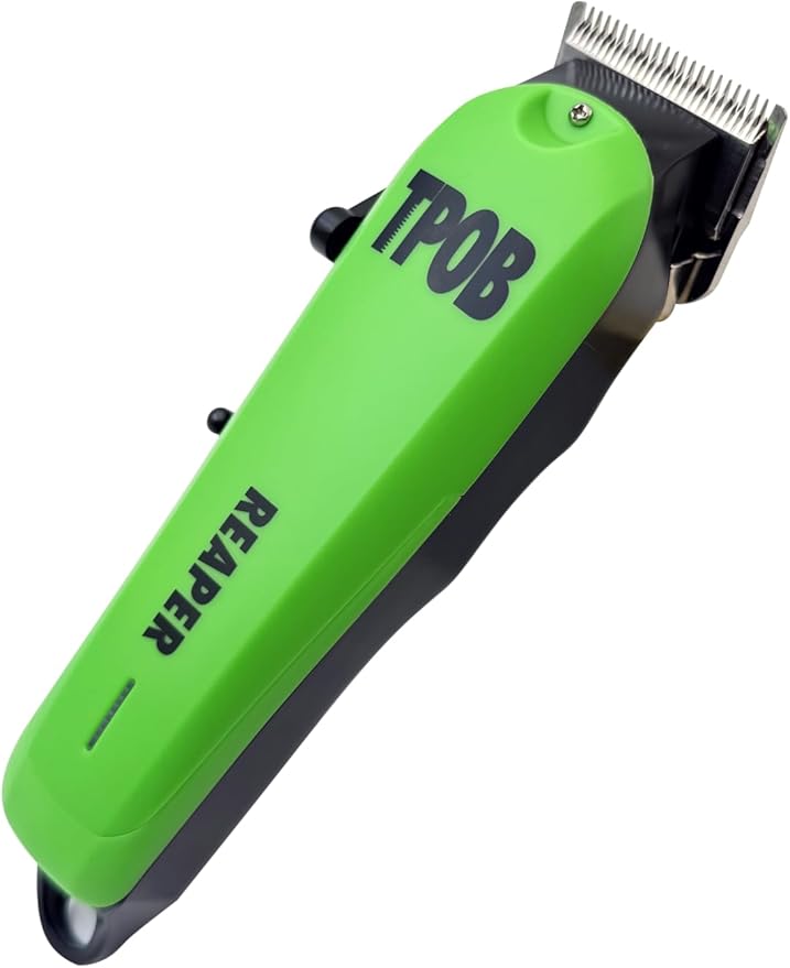TPOB Slime 2 Ghost Black Clipper Trimmer Set Barber Hair Clippers for Men 6800 RPM with Rubber Case (Green)