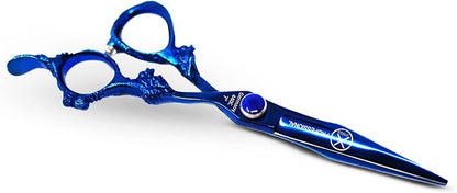 PRO Blue Dragon Hair Cutting Sharp Barber Scissors 7" Light weight German Made Steel With Finger Rest