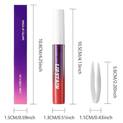 evpct Deep Mauve Red Peel Off Lip Stain Tints with Tweezer, Matte Liquid Lipstick Lip Stain Long Lasting Waterproof for Women, Non-stick Cup Lipstick Peel Off High Pigmented Smudge-proof Easy to Apply