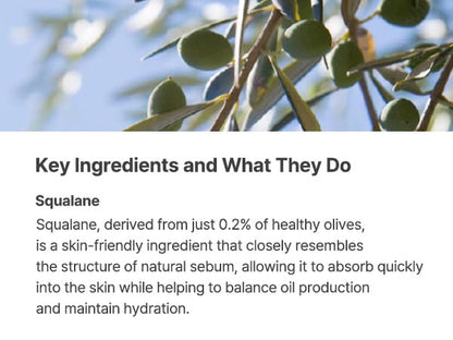 S.NATURE AQUA SQUALANE SERUM | Deeply hydrated Facial Serum for All Skin Type, Soothing, Pore Tightening and Sebum control Benefits, Korean Skin Care (1.69 Fl.Oz)